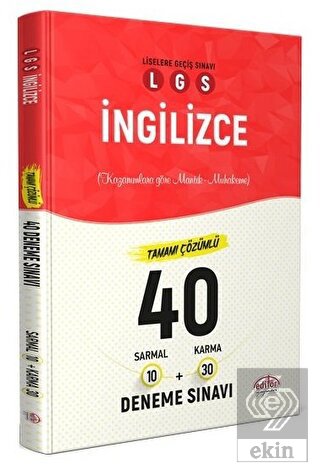LGS İngilizce Tamamı Çözümlü 40 Deneme Sınavı