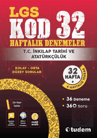 LGS T.C. İnkılap Tarihi ve Atatürkçülük Kod 32 Haftalık Denemeler Kole