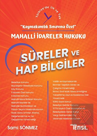 Mahalli İdareler Hukuku Süreler ve Hap Bilgiler -