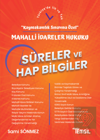 Mahalli İdareler Hukuku Süreler ve Hap Bilgiler -