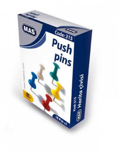 Mas 315 Renkli Harita Çivisi Silindirik