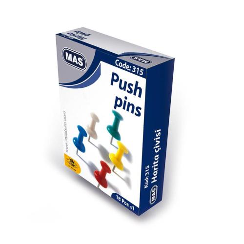 Mas 315 Renkli Harita Çivisi Silindirik