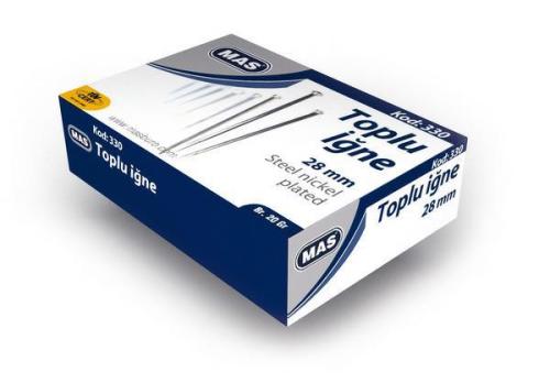 Mas 330 Toplu İğne 20 Gr Nikelli 28 mm
