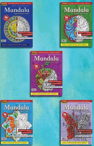 Maxi Mandala Çizgilerle Boyama Terapisi 5'li Set