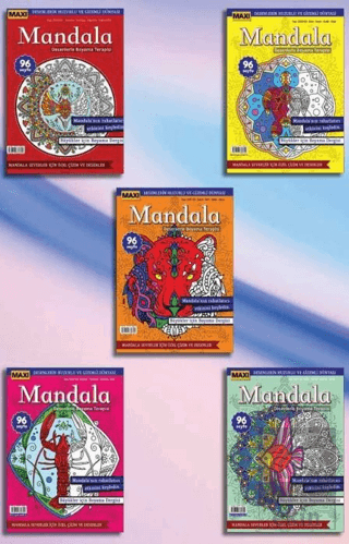 Maxi Mandala Desenlerle Boyama Terapisi 5'li Set