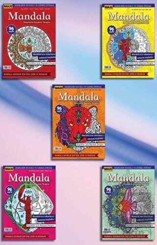 Maxi Mandala Desenlerle Boyama Terapisi 5'li Set