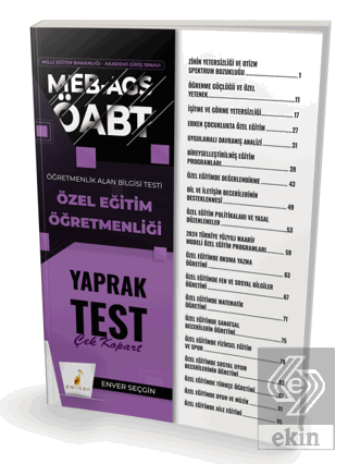 MEB-AGS ÖABT Özel Eğitim Öğretmenliği Yaprak Test