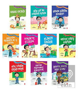 Meslekleri Öğreniyorum Resimli Hikaye (10 Kitap Se