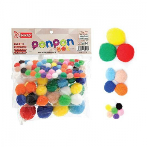 Mikro PNC-123 Ponpon Set 10MM-20MM-30MM