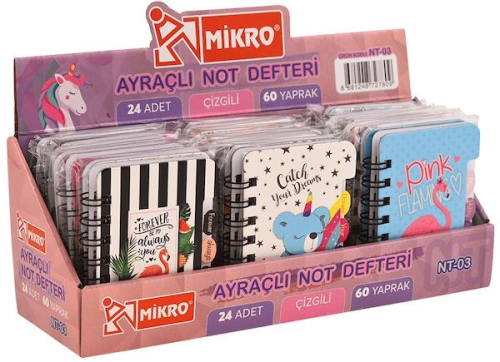MİKRO ST. NT-03 AYRAÇLI NOT DEFTERİ 24 LÜ