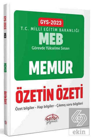 Milli Eğitim Bakanlığı Memur GYS Özetin Özeti