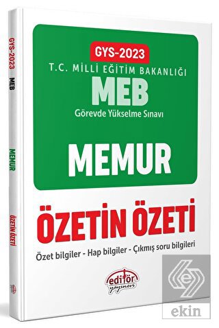 Milli Eğitim Bakanlığı Memur GYS Özetin Özeti