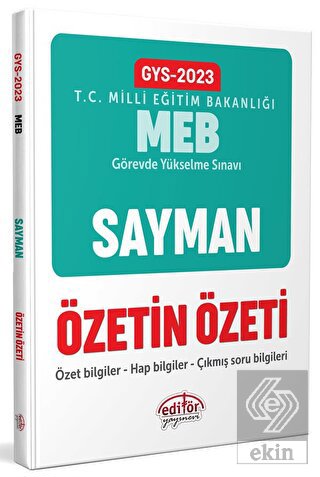 Milli Eğitim Bakanlığı Sayman GYS Özetin Özeti