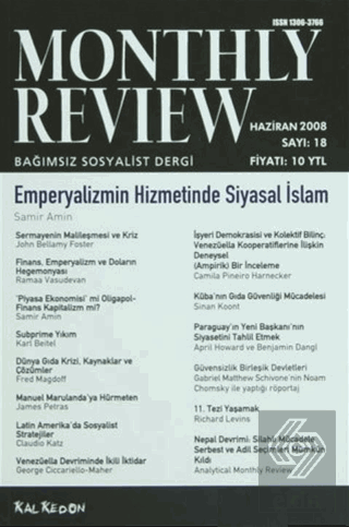 Monthly Review Bağımsız Sosyalist Dergi Sayı: 18 /
