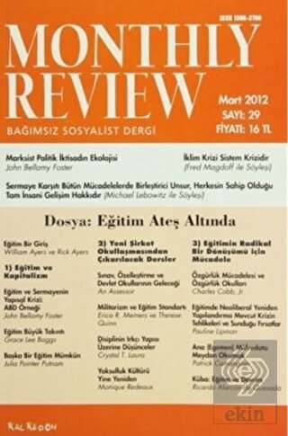 Monthly Review Bağımsız Sosyalist Dergi Sayı: 29 /
