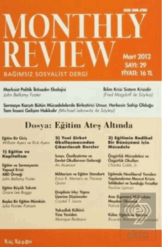 Monthly Review Bağımsız Sosyalist Dergi Sayı: 29 /