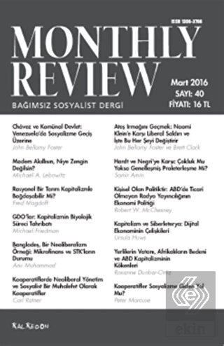 Monthly Review Bağımsız Sosyalist Dergi Sayı : 40