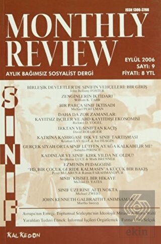 Monthly Review Bağımsız Sosyalist Dergi Sayı: 9 / 