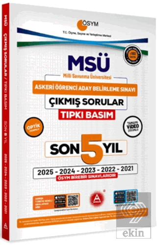 MSÜ Son 5 Yıl Tıpkı Basım Çıkmış Sorular