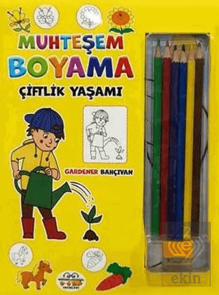 Muhteşem Boyama - Çiftlik Yaşamı + 6lı Boya Kalemi