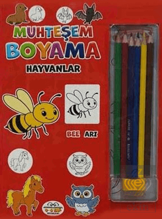 Muhteşem Boyama - Hayvanlar + 6lı Boya Kalemi