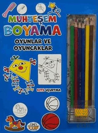 Muhteşem Boyama - Oyunlar ve Oyuncaklar + 6lı Boya Kalemi