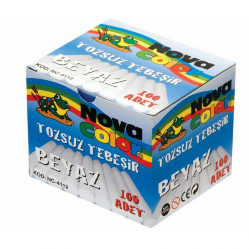 N.COLOR TOZSUZ TEBEŞİR 100 LU KUTU BEYAZ