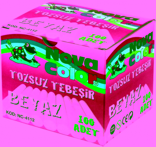 N.COLOR TOZSUZ TEBEŞİR 100 LU KUTU BEYAZ