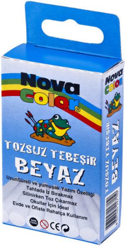 N.Color Tozsuz Tebeşir Beyaz 10 Lu Kutu