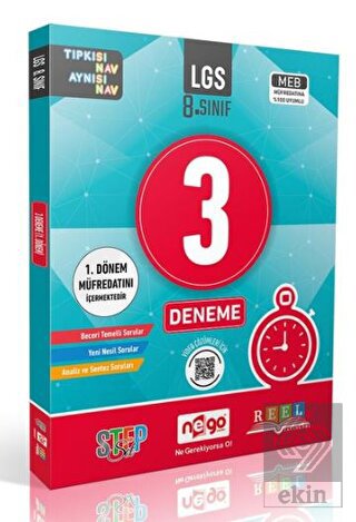 8. Sınıf LGS 3 Lü Paket Deneme Kitabı 1.Dönem