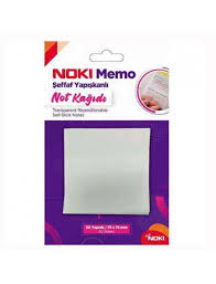 NOKİ MEMO 75*75 ŞEFFAF YAPIŞKANLI NOT KAĞIDI 50 YP