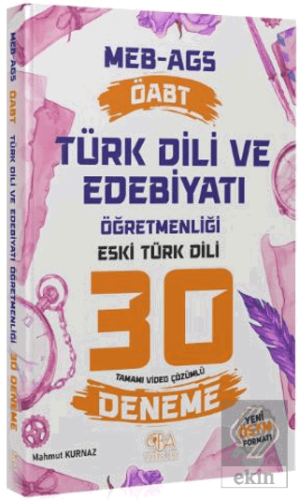 ÖABT MEB-AGS Türk Dili ve Edebiyatı Öğretmenliği Eski Türk Dili 30 Den
