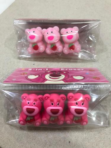 OMT SEVİMLİ AYICIK 3 LÜ SİLGİLİ KALEM BAŞLIĞI