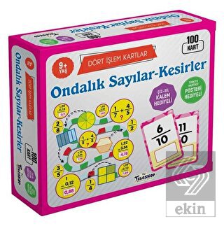 Ondalık Sayılar-Kesirler / Dört İşlem Kartlar 9+ Y