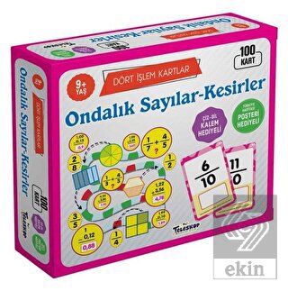 Ondalık Sayılar-Kesirler / Dört İşlem Kartlar 9+ Y