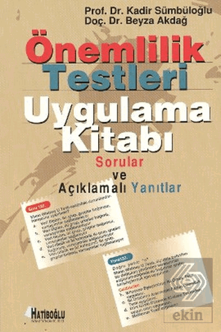 Önemlilik Testleri Uygulama Kitabı