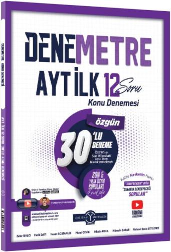 Orijinal Yayınları AYT Denemetre İlk 12 Konu Denemesi