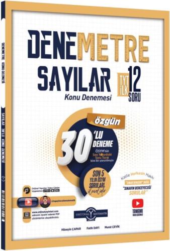 Orijinal Yayınları TYT Sayılar Denemetre 30 lu Konu Denemesi