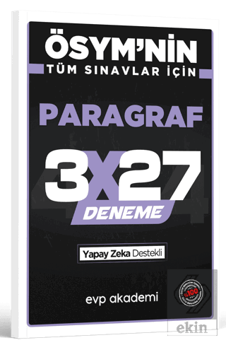 ÖSYMnin Tüm Sınavlar İçin 3x27 Paragraf Deneme