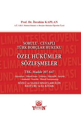 Özel Hükümler Sözleşmeler TBK. Madde 207-647