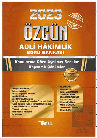 Özgün Adli Hakimlik Soru Bankası