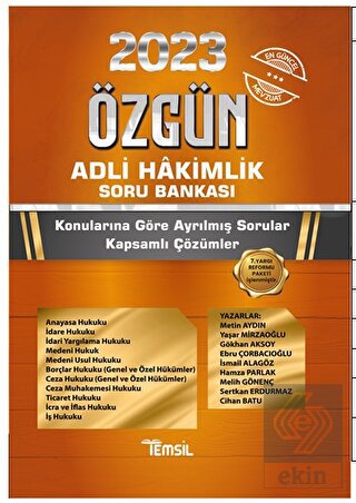 Özgün Adli Hakimlik Soru Bankası