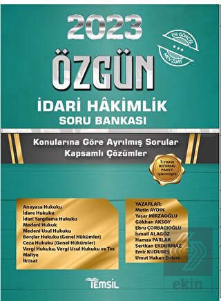 Özgün İdari Hakimlik Soru Bankası
