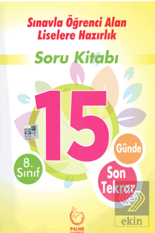 Palme 8.Sınıf LGS 15 Günde Son Tekrar Soru Kitabı