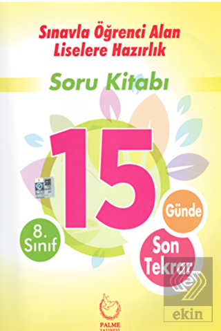 Palme 8.Sınıf LGS 15 Günde Son Tekrar Soru Kitabı
