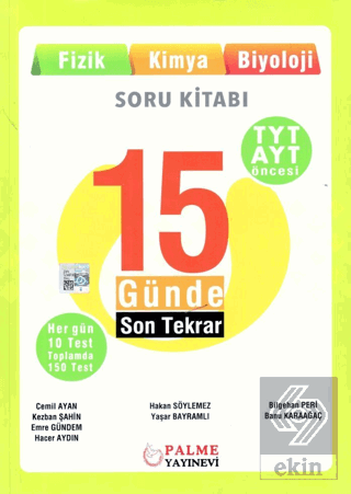 Palme YKS TYT AYT Öncesi 15 Günde Son Tekrar Fizik Kimya Biyoloji