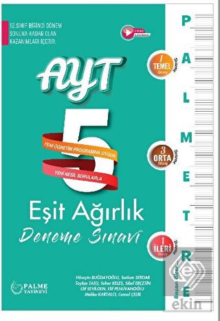 Palmetre AYT Eşit Ağırlık 5 Deneme Sınavı Palme Ya
