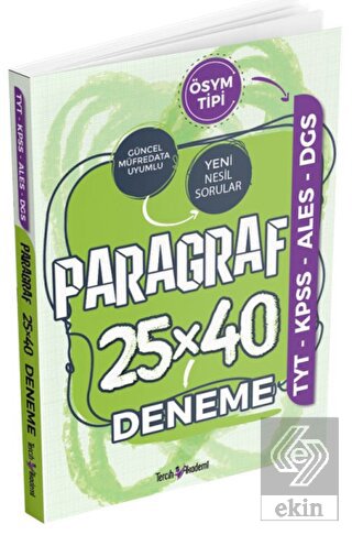 Paragraf 25 X 40 Deneme Tercih Akademi Yayınları
