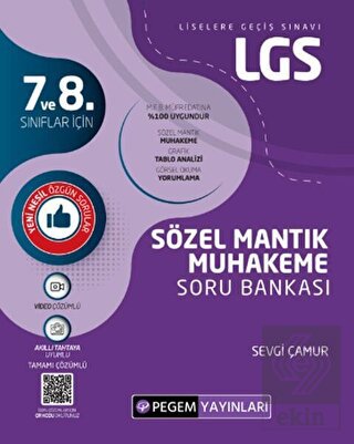 Pegem Yayınları 8. Sınıf LGS Sözel Mantık Muhakeme