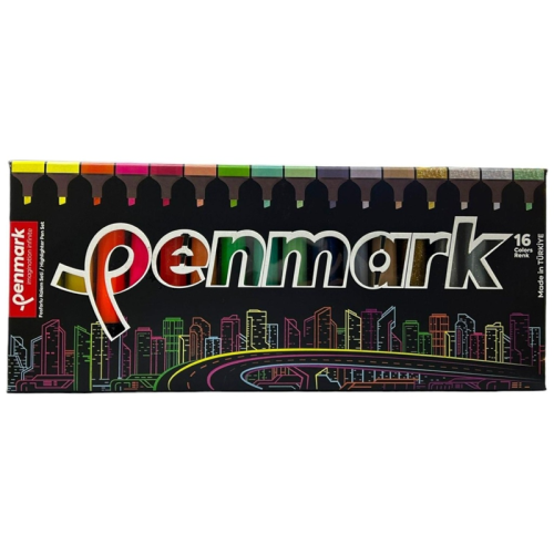 Penmark Fosforlu Kalem 16 Renk Süper Kutu 4 Neon + 4 Pastel + 4 Tropik